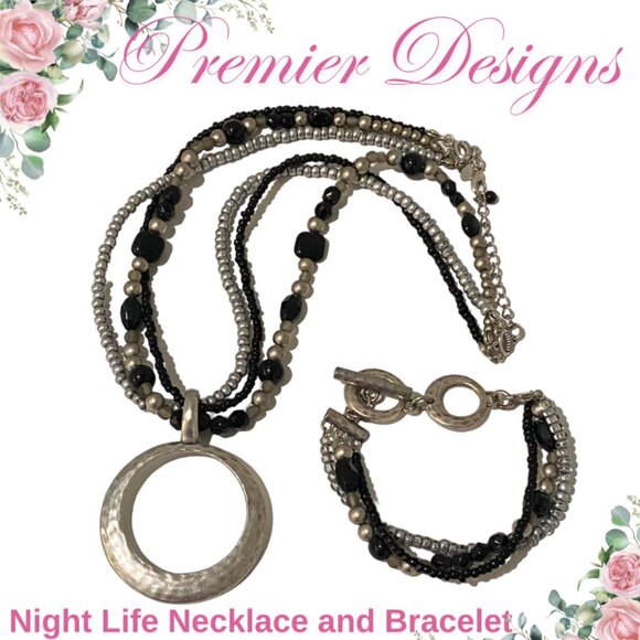 Premier Designs Night Life Necklace and Bracelet Set - Picture 1 of 10